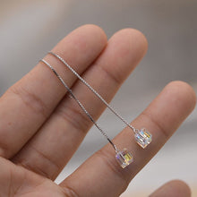 Load image into Gallery viewer, Platinum Plated S925 6mm Mini Cube Earrings 11cm
