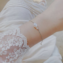 Load image into Gallery viewer, S925 Peach/ White Freshwater Pearls Bracelet 6/7/8 Inches
