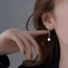 Load image into Gallery viewer, Korean Fashion Kpop Style Stainless Steel 8mm Circle Charm Earrings 4cm
