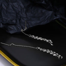 Load image into Gallery viewer, Korean Fashion Style Kpop Surgical Steel 3 Layers Sparkle Chain Threader Earrings 8cm
