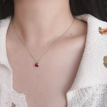 Load image into Gallery viewer, S925 6mm Garnet Red Cubic Zirconia Chain Necklace 16-18 Inches
