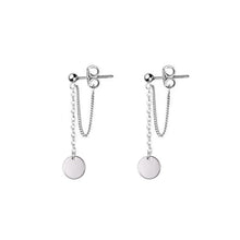 Load image into Gallery viewer, Korean Fashion Kpop Style Stainless Steel 8mm Circle Charm Earrings 4cm
