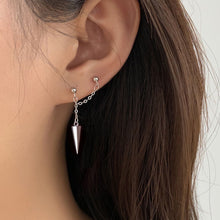 Load image into Gallery viewer, Korean Double Piercing Earrings 2cm Seamless Bullet Spike Kpop Gothic Earrings 4.5cm
