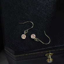 Load image into Gallery viewer, 1 Pair Gold/Silver/Steel Single 5mm AAAA Cubic Zirconia Dangle Mini Small Dainty Earrings
