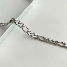 이미지를 갤러리 뷰어에 로드 , 스테인레스 스틸 6mm 청키 피가로 체인 목걸이 14/16/18인치 익스텐더 포함
