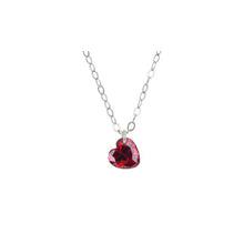 Load image into Gallery viewer, S925 6mm Garnet Red Cubic Zirconia Chain Necklace 16-18 Inches
