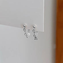 Load image into Gallery viewer, Minimalist Surgical Steel 3mm Heart Chain Earrings 2.5cm
