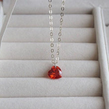 Load image into Gallery viewer, S925 6mm Garnet Red Cubic Zirconia Chain Necklace 16-18 Inches
