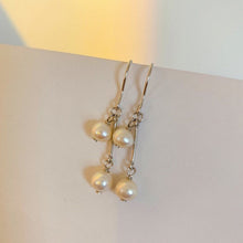 Load image into Gallery viewer, Surgical Steel 3-4mm Natural Pearls Dangle Hypoallergenic Earrings
