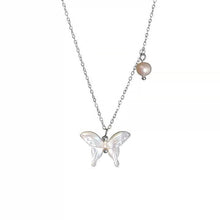 Load image into Gallery viewer, S925 15x20mm Natural Mother of Pearl Necklace Butterfly Handcrafted Jewelry 16-18 Inches
