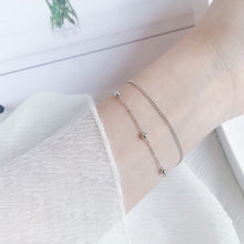 이미지를 갤러리 뷰어에 로드 , 스테인레스 스틸 더블 레이어 비즈 체인 케이블 체인 팔찌 6/7/8인치 익스텐더 포함
