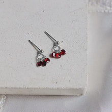 Load image into Gallery viewer, Surgical Steel Tiny Small 4mm Red Cubic Zirconia Earrings Stud
