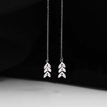 Load image into Gallery viewer, Stainless Steel Small Ear of Wheat Leaves Threader Earrings 10cm
