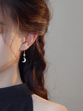 Load image into Gallery viewer, Korean Style Dangle Gold/Silver 11mm Moon Mother of Pearls Earrings
