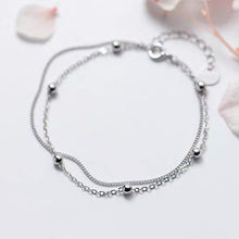 이미지를 갤러리 뷰어에 로드 , 스테인레스 스틸 더블 레이어 비즈 체인 케이블 체인 팔찌 6/7/8인치 익스텐더 포함
