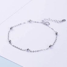 Load image into Gallery viewer, Minimalist Platinum Plated S925 Beaded Chain Bracelet 6/7/8 Inches with Extender
