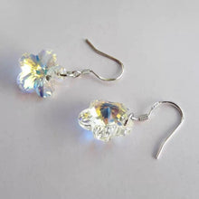 Load image into Gallery viewer, S925 10mm Flower AAA Clear Ab Rainbow Bead Crystal Earrings
