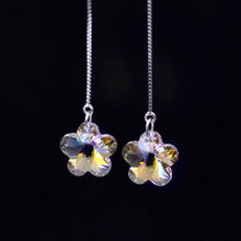 Load image into Gallery viewer, S925 10mm Flower AAA Clear Ab Rainbow Bead Crystal Earrings
