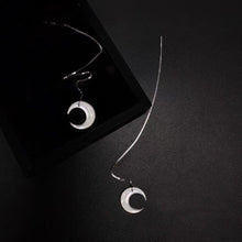 Load image into Gallery viewer, S925 12mm AAA Natural Mother of Pearl Moon Shell Earrings 11cm
