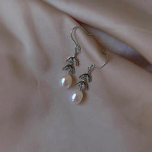 Load image into Gallery viewer, Surgical Stainless Steel Ear of Wheat Leaves 5mm Freshwater Pearls Earrings
