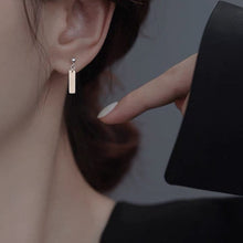 이미지를 갤러리 뷰어에 로드 , 스테인레스 스틸 2cm 직사각형 참 스터드 귀걸이 남여 공용 미니멀리스트 펑크
