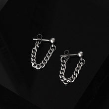 Load image into Gallery viewer, Korean Style Minimalist 3mm Curb Chain Surgical Solid Steel Punk Earrings 3cm
