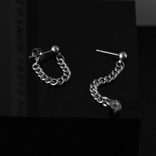 Load image into Gallery viewer, Korean Style Minimalist 3mm Curb Chain Surgical Solid Steel Punk Earrings 3cm
