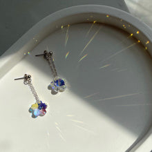 Load image into Gallery viewer, Surgical Steel AAA Flower/Heart Crystal Faceted Glass Beads Rainbow 4cm
