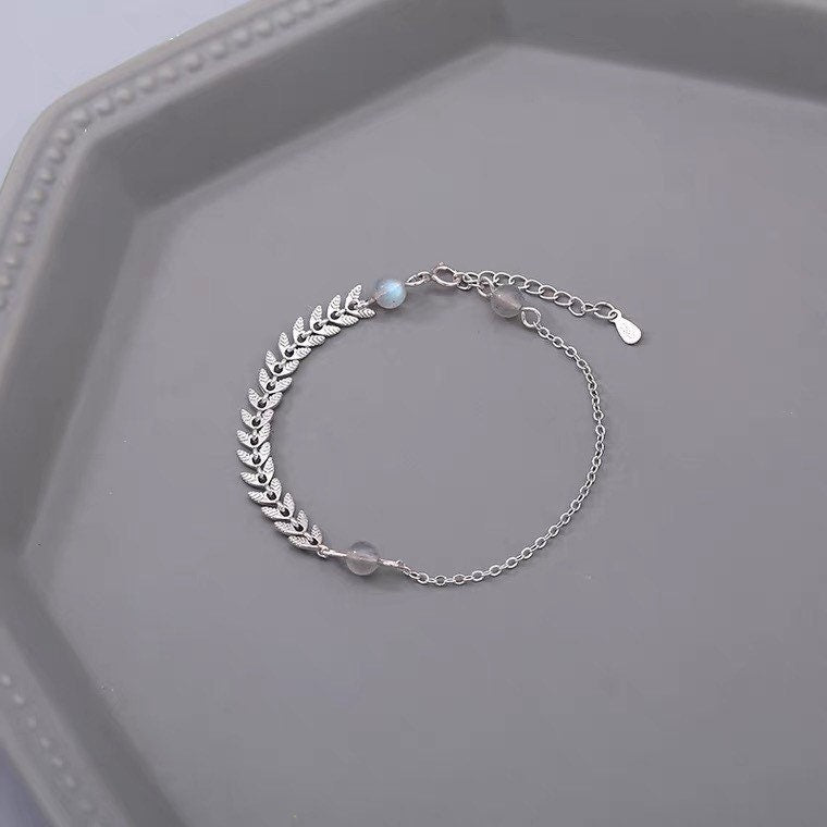 S925 and Surgical Steel Chain 6mm AAA Labradorite Gemstone Bracelet 6/7/8 Inches with Extender