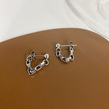 Load image into Gallery viewer, Minimalist Kpop Small Stainless Steel Chain Stud Earrings 2.5cm
