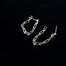 Load image into Gallery viewer, Minimalist Solid Surgical Steel 4x2mm Small Thin Paper Clip Chain Earrings 3cm
