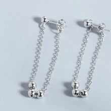 将图片加载到图库查看器，Korean kpop 4mm steel bead chain stud earrings
