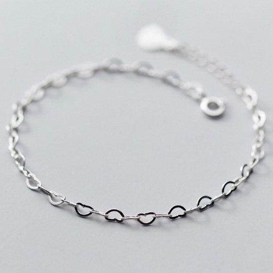 Stainless Steel Ankle Heart Chain 3.5mm Bracelet 8/9/10/11 inches with Extender