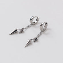 Load image into Gallery viewer, Double 1&amp;2cm Spike Hoop Solid Metal Surgical Steel Earrings Hypoallergenic
