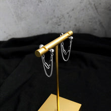 Load image into Gallery viewer, Korean Fashion Kpop Surgical Steel Paperclip Chain Earrings Double Layers Stud
