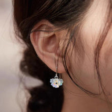 Load image into Gallery viewer, Rainbow AB/White Korean Style Little Flower Imitation Pearls Bead Surgical Stainless Steel Small Earrings Ear Wire Flora
