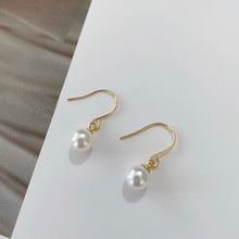 Load image into Gallery viewer, Surgical Steel/Gold Plated Crystal Glass Pearls Dangle Earrings Hypoallergenic Light Weight Earrings Minimal
