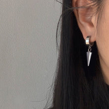 Load image into Gallery viewer, Solid Surgical Stainless Steel Hoop 1/2cm Spike Earrings Punk Korean Kpop Hypoallergenic
