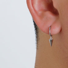 Load image into Gallery viewer, Korean Style Punk Kpop 12mm Mini Solid Seamless Steel Spike Earrings Hoop Lever Back
