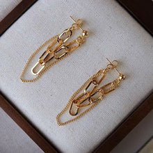 이미지를 갤러리 뷰어에 로드 , 금도금 10x4mm 클립 체인 귀걸이 4.5cm
