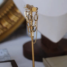 이미지를 갤러리 뷰어에 로드 , 금도금 10x4mm 클립 체인 귀걸이 4.5cm
