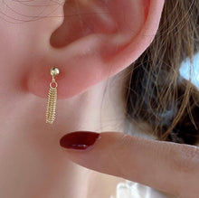 이미지를 갤러리 뷰어에 로드 , 한국 금도금 미니 5겹 태슬 체인 귀걸이 2.5cm
