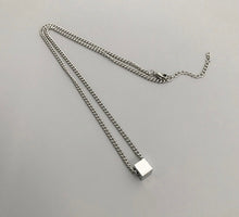 이미지를 갤러리 뷰어에 로드 , 미니멀리스트 2mm 커브 체인 6mm 큐브 솔리드 스틸 목걸이 16-18인치
