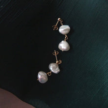 Load image into Gallery viewer, Gold Plated Steel 8mm Keshi Pearl Natural Pearls Earrings
