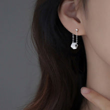 Load image into Gallery viewer, Korean Style 6mm Smooth Cube Surgical Stainless Steel Chain Earrings 3.5cm Minimalist Punk Stud Kpop
