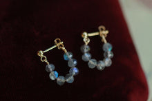 Load image into Gallery viewer, Surgical Steel/ 18k Gold Plated AAA Natural Labradorite 5mm Faceted Beads Stud Earrings
