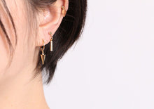 将图片加载到图库查看器，18K gold plated surgical steel Korean style punk Kpop 12mm mini solid seamless spike earrings, perfect for adding an edgy and bold touch to any outfit.
