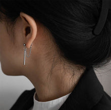 Load image into Gallery viewer, Surgical Stainless Steel 3cm Rectangle Charm Short Chain Earrings
