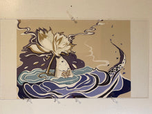 이미지를 갤러리 뷰어에 로드 , 실제 인쇄 고급 질감 무광택 종이 중국 이야기 물고기와 꽃 디지털 ​​인쇄 13x9인치 유리 프레임 없음 프레임 없음
