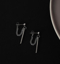 Load image into Gallery viewer, Surgical Stainless Steel 3cm Rectangle Charm Short Chain Earrings
